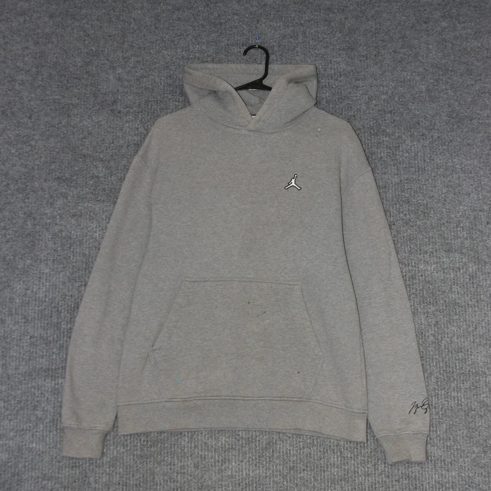 Jordan Jumpman Hoodie‎ Mens M Grey Pullover Casual Athletic Sweatshirt Sport